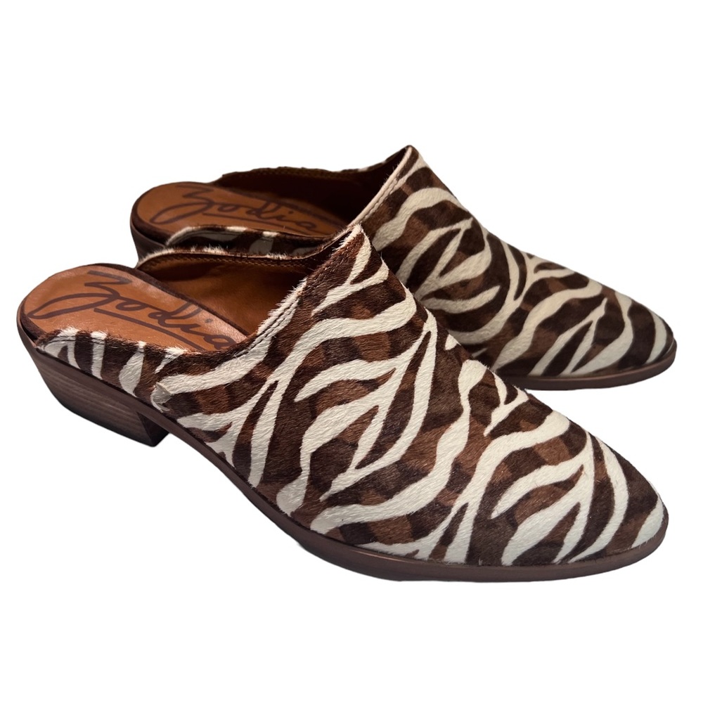 Zodiac Quartz Genuine Calf Hair Mule, Zebra Size 7.5